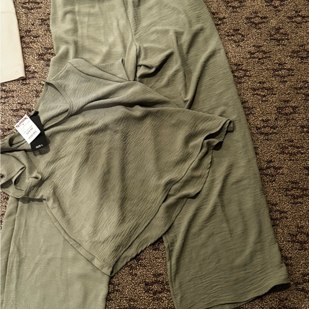 Olive Green Two-Piece Lounge Set